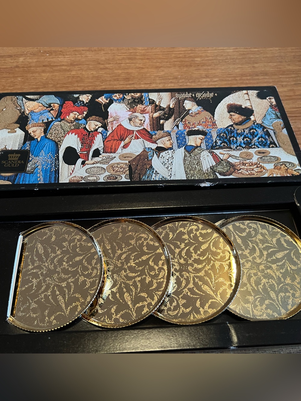 Scandia Guld - Vintage 24k plated coaster set